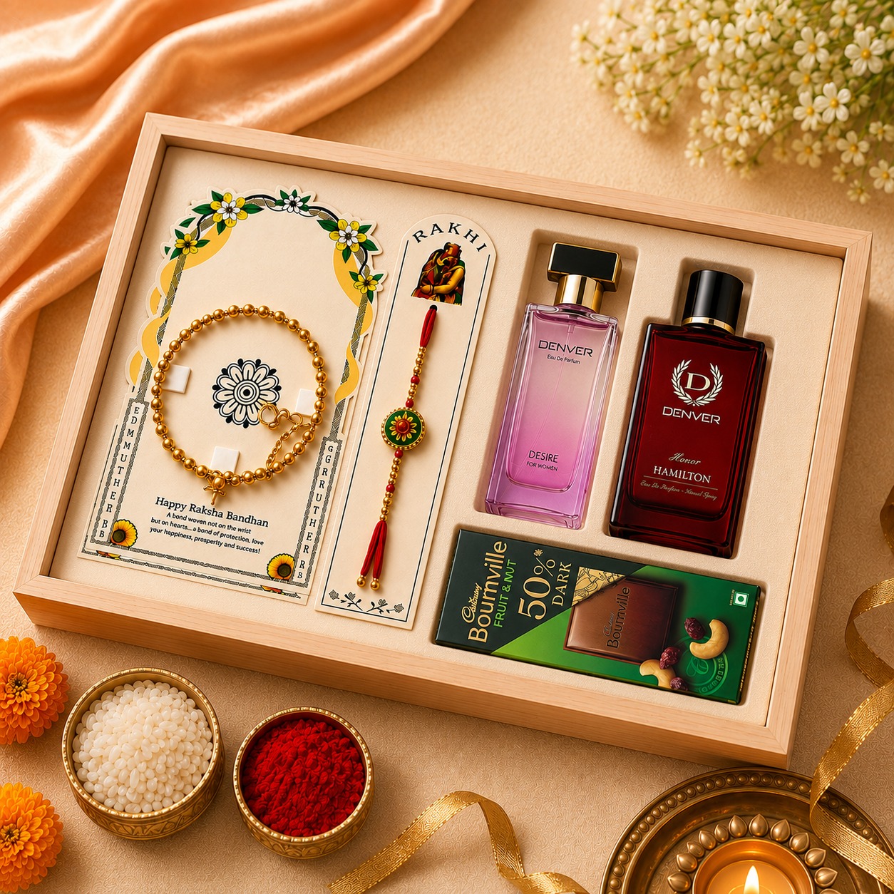 Doodhras festive gift hamper with premium food products, beautifully packed in a traditional festive box.